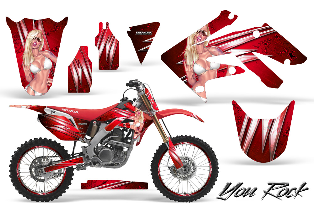 Honda CRF250R 04-09 Graphics Kit You Rock Red NP Rims